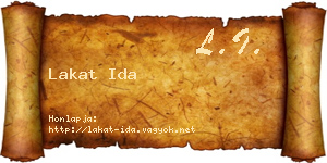 Lakat Ida névjegykártya